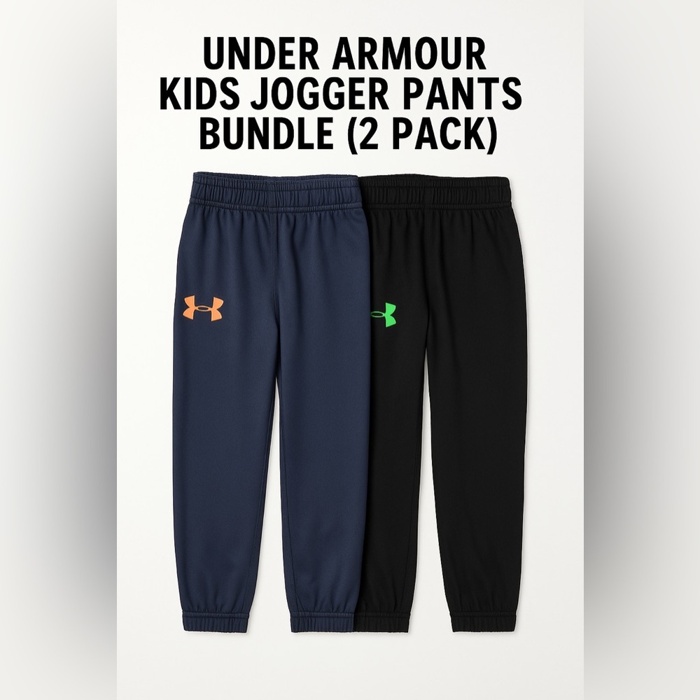 Under Armor Boy’s Jogger Pants Bundle (2 pair!) | Size 4 Boy’s | Black/Navy